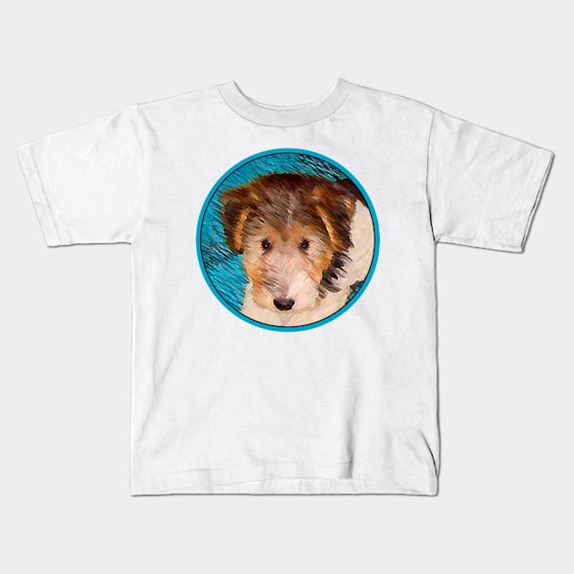 Wire Fox Terrier Puppy Kids T-Shirt by Alpen Designs